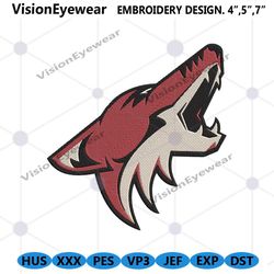 Arizona Coyotes Symbol Embroidery Files, NHL Arizona Coyotes Embroidery Design