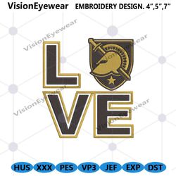 Love Army Black Knights Logo Machine Embroidery File, NCAA Army Black Knights Embroidery Design