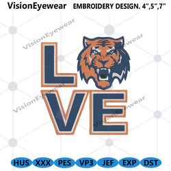Love Tigers NCAA Team Logo Embroidery Design, Auburn Tigers Embroidery Instant File