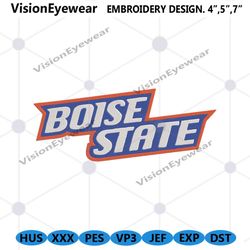 Boise State Wordmark Logo Machine Embroidery, Boise State Text Logo Embroidery File