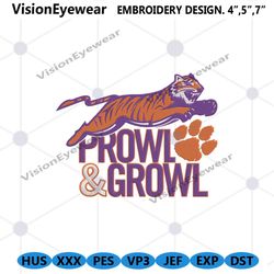 Clemson Tigers Prowl And Growl Logo machine Embroidery, Clemson Tigers Logo Embroidery Design
