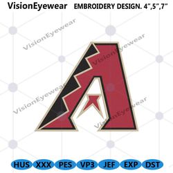 Diamondbacks MLB Baseball Team Letter A Logo Machine Embroidery Design