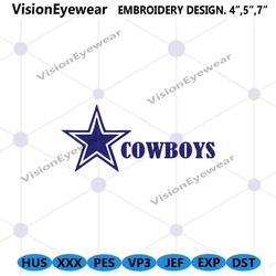 Dallas Cowboys Embroidery files, NFL Embroidery Files, Dallas Cowboys file