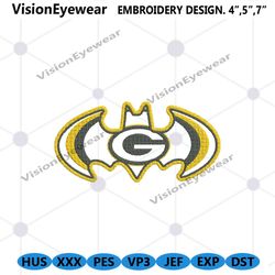 Batman Green Bay Packers Embroidery Design, NFL Embroidery Designs, Green Bay Packers Embroidery file