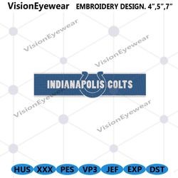 Indianapolis Colts NFL Text Logo Machine Embroidery Download File