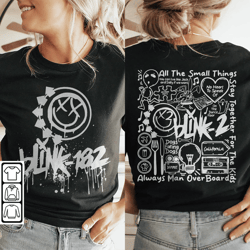 Blink 182 Doodle Art PNG, 2 Side Vintage Blink 182 Merch Album Lyric Art SweaPNG Hoodie, Blink-182 Tour 2023