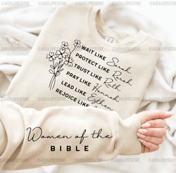 Women of the Bible Svg Png, Boho Christian Svg, Motivational Svg, Bible Verse Svg, Floral Religious Quotes Svg, Sleeve S