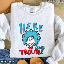 Here Comes Trouble PNG, Dr. Seuss Day PNG, Be Kind Dr. Seuss Tee, Reading Rocks, The Cat In The Hat, Dr. Ted PNG
