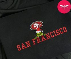 Grinch NFL San Francisco 49ers Embroidered Sweatshirt, Grinch NFL Sport Embroidered Sweatshirt, NFL Embroidered Shirt