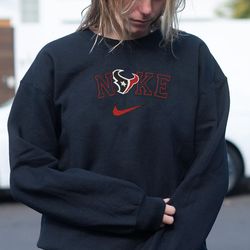 Nike NFL Houston Texans Emboidered Hoodie, Nike NFL Embroidered Sweatshirt, NFL Embroidered Football, NK10A Shirt