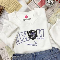 Nike NFL Las Vegas Raiders Emboidered Hoodie, Nike NFL Embroidered Sweatshirt, NFL Embroidered Football, NK13B Shirt