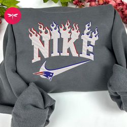 Nike NFL New England Patriots Embroidered Hoodie, Nike NFL Embroidered Sweatshirt, NFL Embroidered Football, Nike NK24D