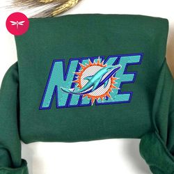 Nike NFL Miami Dolphins Embroidered Hoodie, Nike NFL Embroidered Sweatshirt, NFL Embroidered Football, Nike Shirt