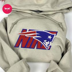 Nike NFL New England Patriots Embroidered Hoodie, Nike NFL Embroidered Sweatshirt, NFL Embroidered Football, Nike NK24F