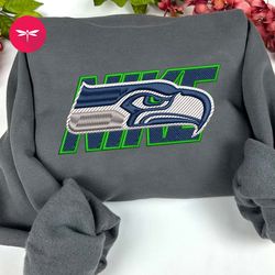 Nike NFL Seattle Seahawks Embroidered Hoodie, Nike NFL Embroidered Sweatshirt, NFL Embroidered Football, Nike NK25F