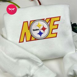 Nike NFL Pittsburgh Steelers Embroidered Hoodie, Nike NFL Embroidered Sweatshirt, NFL Embroidered Football, Nike NK28F