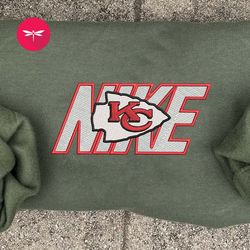 Nike NFL Kansas City Chiefs Embroidered Hoodie, Nike NFL Embroidered Sweatshirt, NFL Embroidered Football, Nike NK31F