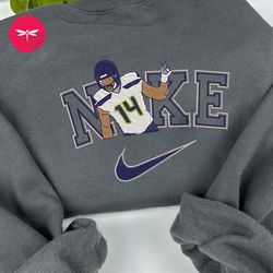 Nike NFL DK Metcalf Embroidered Hoodie, Nike NFL Embroidered Sweatshirt, NFL Embroidered Football, Nike Shirt NK02G