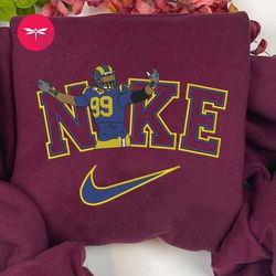 Nike NFL Aaron Donald Embroidered Hoodie, Nike NFL Embroidered Sweatshirt, NFL Embroidered Football, Nike Shirt NK05G