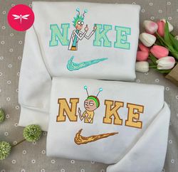 Nike Couple Rick And Morty Embroidery Hoodie, Hot Movie Couple Couple Embroidery Sweater, Disney Movie Nike CP26
