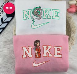 Nike Anime Couple Embroidery Hoodie, Movie Couple Embroidery Sweater, Disney Movie Nike CP29
