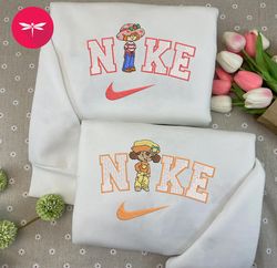 Orange Blossom And Strawberry Shortcake Nike Embroidered Sweatshirt, Nike Couple Crewneck Embroidered, Trending Car CP30