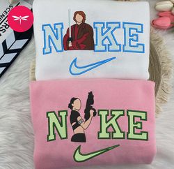 Nike Couple Padme and Anakin Embroidered Sweatshirt, Star Wars Couple Crewneck Embroidered, Movie Nike Shirt CP04