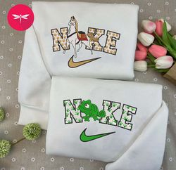 Nike Couple Pascal and Maximus Embroidered Sweatshirt, Frozen Couple Crewneck Embroidered, Movie Nike Shirt CP10