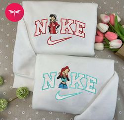 Nike Max and Roxann Embroidery Hoodie, Goofy Couple Nike Embroidery Sweater, Disney Movie Nike Embroidered Hoodie CP43