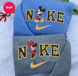 Nike Valentine Mickey Embroidered Hoodie, Valentine Couple Nike Embroidered Sweater, Mickey Movie Nike Embroidered NK19