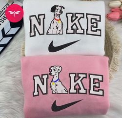 Nike Valentine 101 Dalmatians Embroidered Hoodie, Valentine Couple Nike Embroidered Sweater, 101 Dalmatians Movie NK24