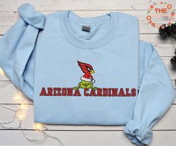Grinch NFL Arizona Cardinals Embroidered Sweatshirt, Grinch NFL Sport Embroidered Sweatshirt, NFL Embroidered Shirt