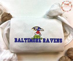 Grinch NFL Baltimore Ravens Embroidered Sweatshirt, Grinch NFL Sport Embroidered Sweatshirt, NFL Embroidered Shirt