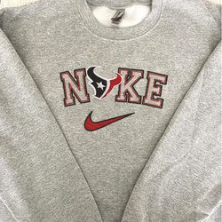 Nike NFL Houston Texans Emboidered Hoodie, Nike NFL Embroidered Sweatshirt, NFL Embroidered Football, Nike NK10A