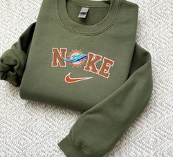 Nike NFL Miami Dolphins Emboidered Hoodie, Nike NFL Embroidered Sweatshirt, NFL Embroidered Football, Nike NK28A