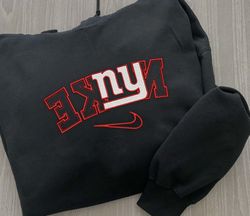 Nike NFL New York Giants Emboidered Hoodie, Nike NFL Embroidered Sweatshirt, NFL Embroidered Football, Nike NK12B