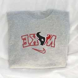 Nike NFL Houston Texans Emboidered Hoodie, Nike NFL Embroidered Sweatshirt, NFL Embroidered Football, Nike NK20B