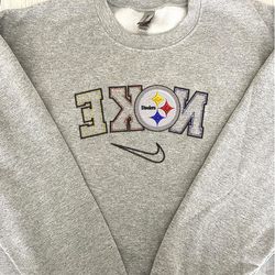 Nike NFL Pittsburgh Steelers Emboidered Hoodie, Nike NFL Embroidered Sweatshirt, NFL Embroidered Football, Nike NK28B