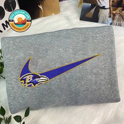 Nike NFL Baltimore Ravens Emboidered Hoodie, Nike NFL Embroidered Sweatshirt, NFL Embroidered Football, NK03C Shirt