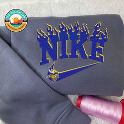 Nike NFL Minnesota Vikings Embroidered Hoodie, Nike NFL Embroidered Sweatshirt, NFL Embroidered Football, NK15D Shirt