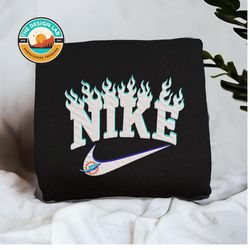 Nike NFL Miami Dolphins Embroidered Hoodie, Nike NFL Embroidered Sweatshirt, NFL Embroidered Football, Nike NK22D