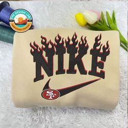 Nike NFL San Francisco 49ers Embroidered Hoodie, Nike NFL Embroidered Sweatshirt, NFL Embroidered Football, Nike NK23D