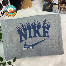 Nike NFL Seattle Seahawks Embroidered Hoodie, Nike NFL Embroidered Sweatshirt, NFL Embroidered Football, Nike NK25D