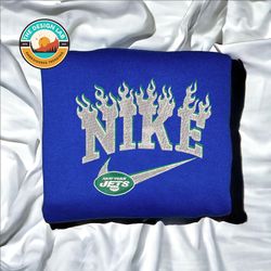 Nike NFL New York Jets Embroidered Hoodie, Nike NFL Embroidered Sweatshirt, NFL Embroidered Football, Nike NK26D