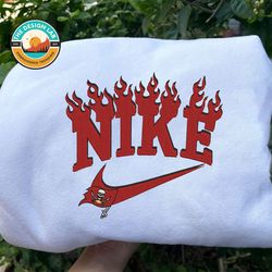 Nike NFL Tampa Bay Buccaneers Embroidered Hoodie, Nike NFL Embroidered Sweatshirt, NFL Embroidered Football, Nike NK27D