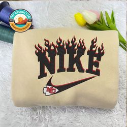 Nike NFL Kansas City Chiefs Embroidered Hoodie, Nike NFL Embroidered Sweatshirt, NFL Embroidered Football, Nike NK31D