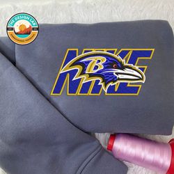 Nike NFL Baltimore Ravens Embroidered Hoodie, Nike NFL Embroidered Sweatshirt, NFL Embroidered Football, NK03F Shirt