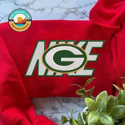 Nike NFL Green Bay Packers Embroidered Hoodie, Nike NFL Embroidered Sweatshirt, NFL Embroidered Football, NK19F Shirt