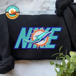 Nike NFL Miami Dolphins Embroidered Hoodie, Nike NFL Embroidered Sweatshirt, NFL Embroidered Football, NK22F Shirt