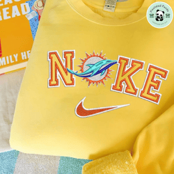 Nike NFL Miami Dolphins Emboidered Hoodie, Nike NFL Embroidered Sweatshirt, NFL Embroidered Football, Nike Shirt